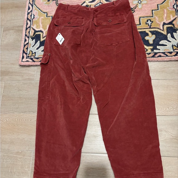 Free People Burgundy Cropped Cargo Pants - Picture 3 of 5